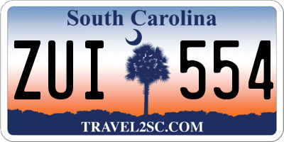 SC license plate ZUI554