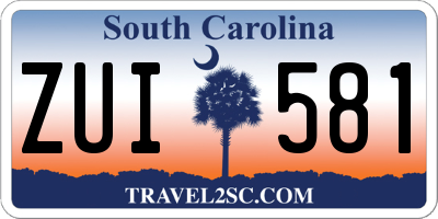 SC license plate ZUI581