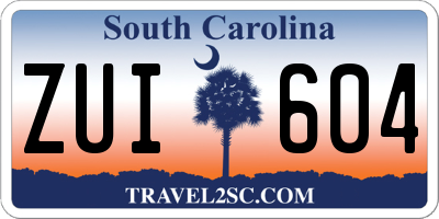 SC license plate ZUI604