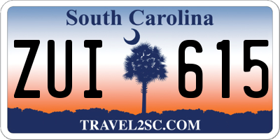SC license plate ZUI615