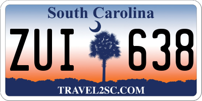 SC license plate ZUI638