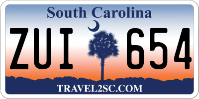 SC license plate ZUI654
