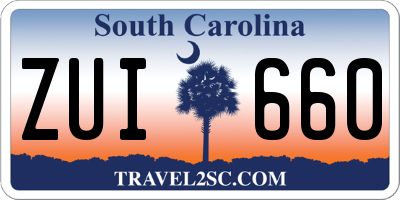 SC license plate ZUI660