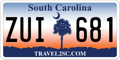 SC license plate ZUI681