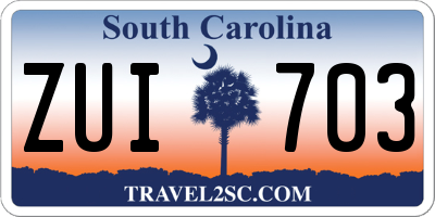 SC license plate ZUI703