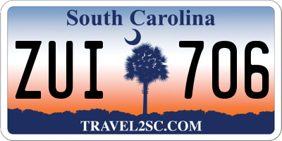 SC license plate ZUI706
