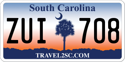 SC license plate ZUI708