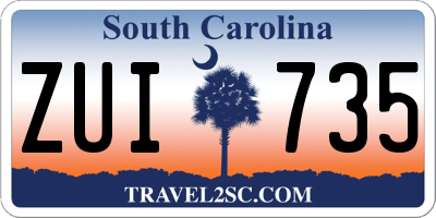 SC license plate ZUI735