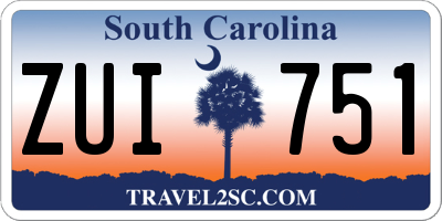 SC license plate ZUI751