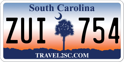 SC license plate ZUI754