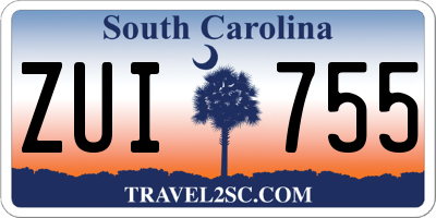 SC license plate ZUI755