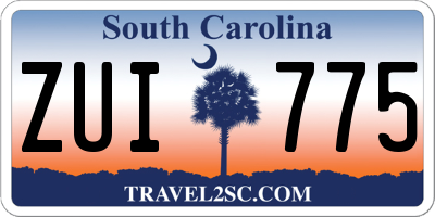 SC license plate ZUI775