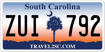 SC license plate ZUI792