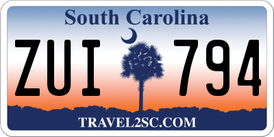 SC license plate ZUI794