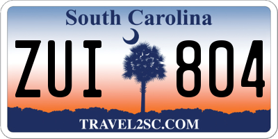 SC license plate ZUI804