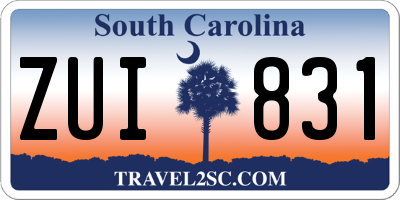 SC license plate ZUI831