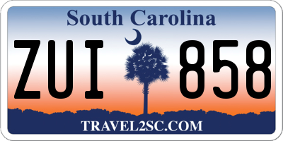 SC license plate ZUI858