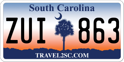 SC license plate ZUI863
