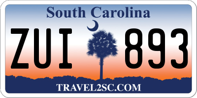 SC license plate ZUI893