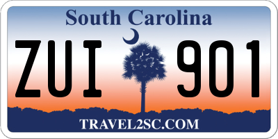 SC license plate ZUI901