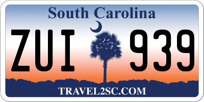 SC license plate ZUI939