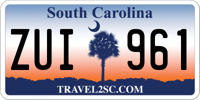 SC license plate ZUI961