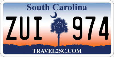 SC license plate ZUI974