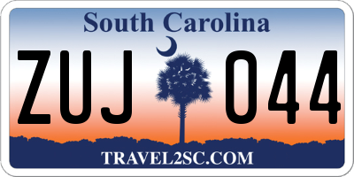 SC license plate ZUJ044