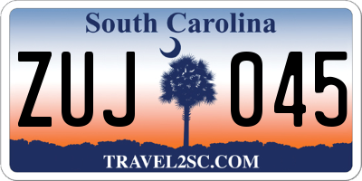 SC license plate ZUJ045