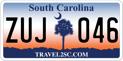 SC license plate ZUJ046