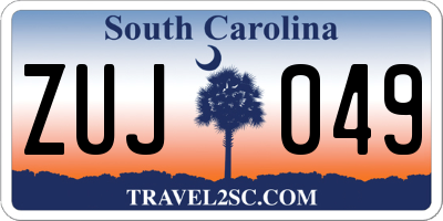 SC license plate ZUJ049
