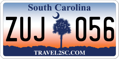 SC license plate ZUJ056