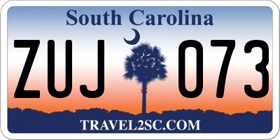 SC license plate ZUJ073