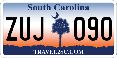 SC license plate ZUJ090
