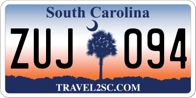 SC license plate ZUJ094