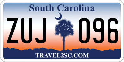 SC license plate ZUJ096