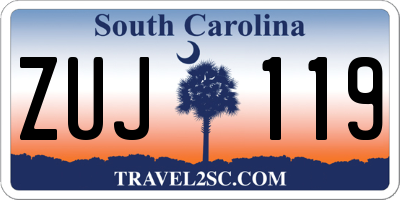 SC license plate ZUJ119