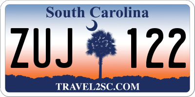 SC license plate ZUJ122