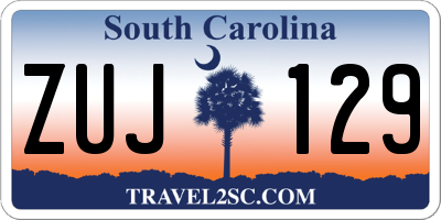 SC license plate ZUJ129