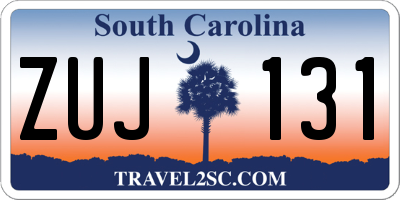 SC license plate ZUJ131