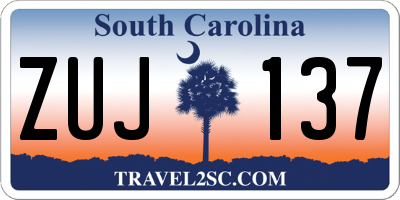 SC license plate ZUJ137