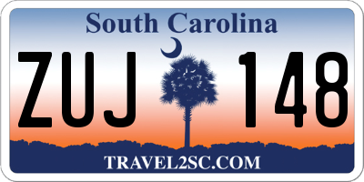 SC license plate ZUJ148
