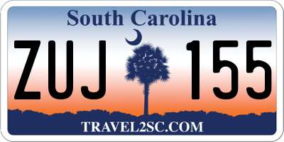 SC license plate ZUJ155