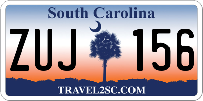 SC license plate ZUJ156