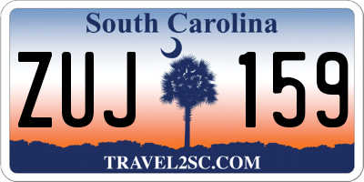 SC license plate ZUJ159