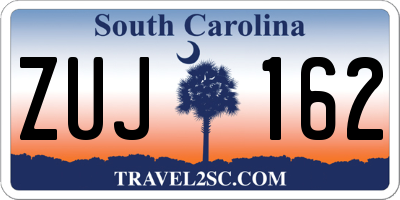 SC license plate ZUJ162