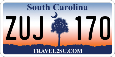 SC license plate ZUJ170