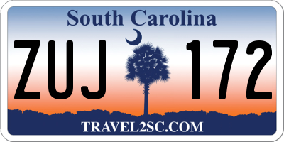 SC license plate ZUJ172
