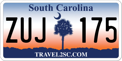 SC license plate ZUJ175
