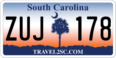 SC license plate ZUJ178